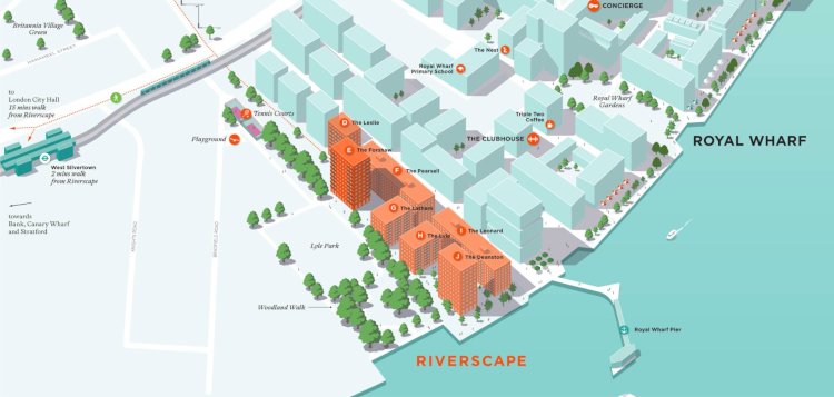 Ballymore imzalı Riverscape daireleri